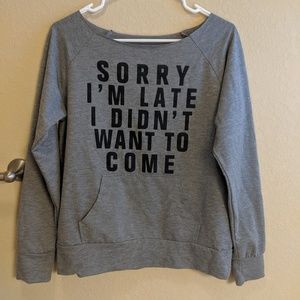 Wide neck sweatshirt